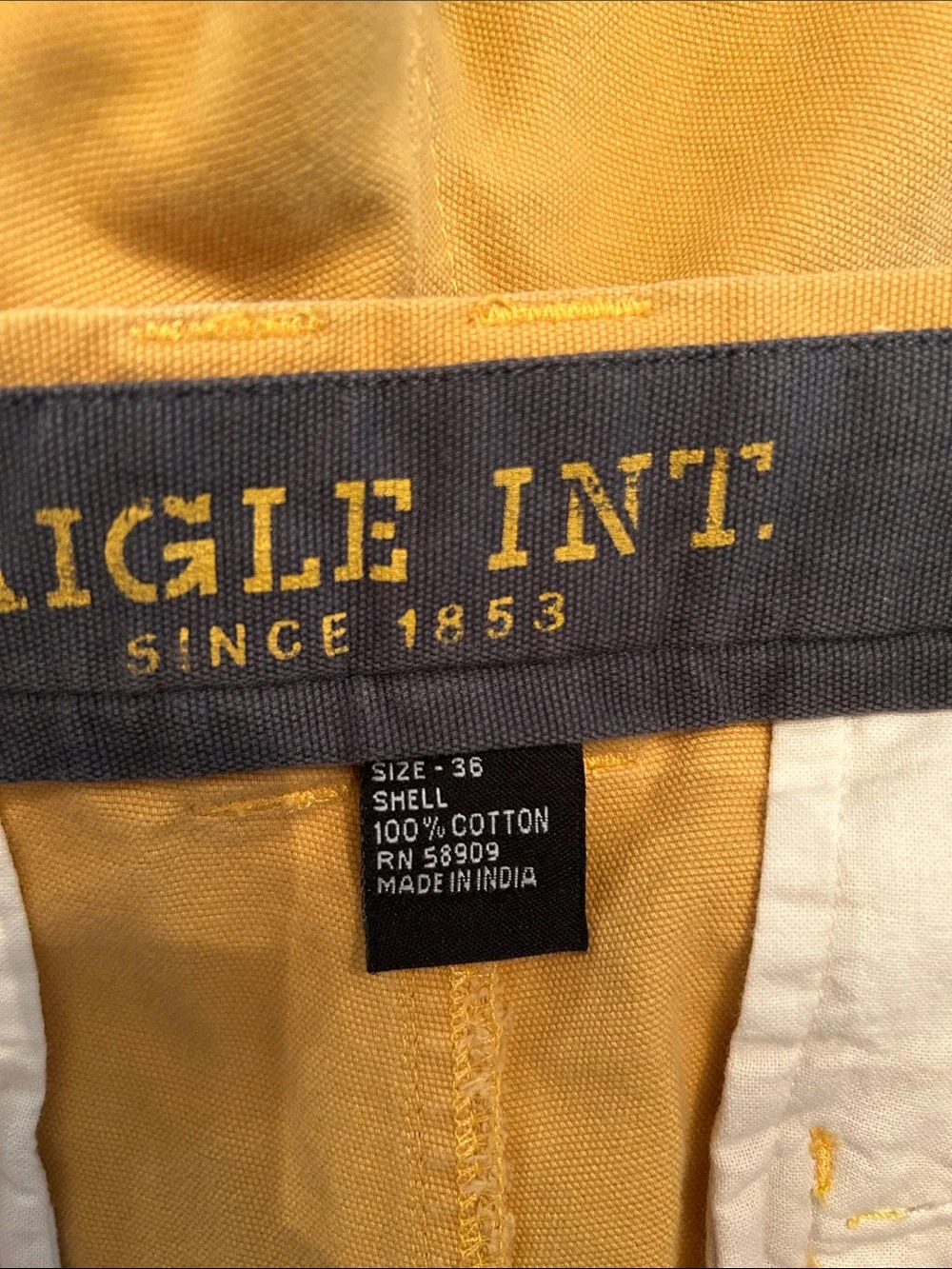 AIGLE Men's Yellow Casual Shorts NWOT